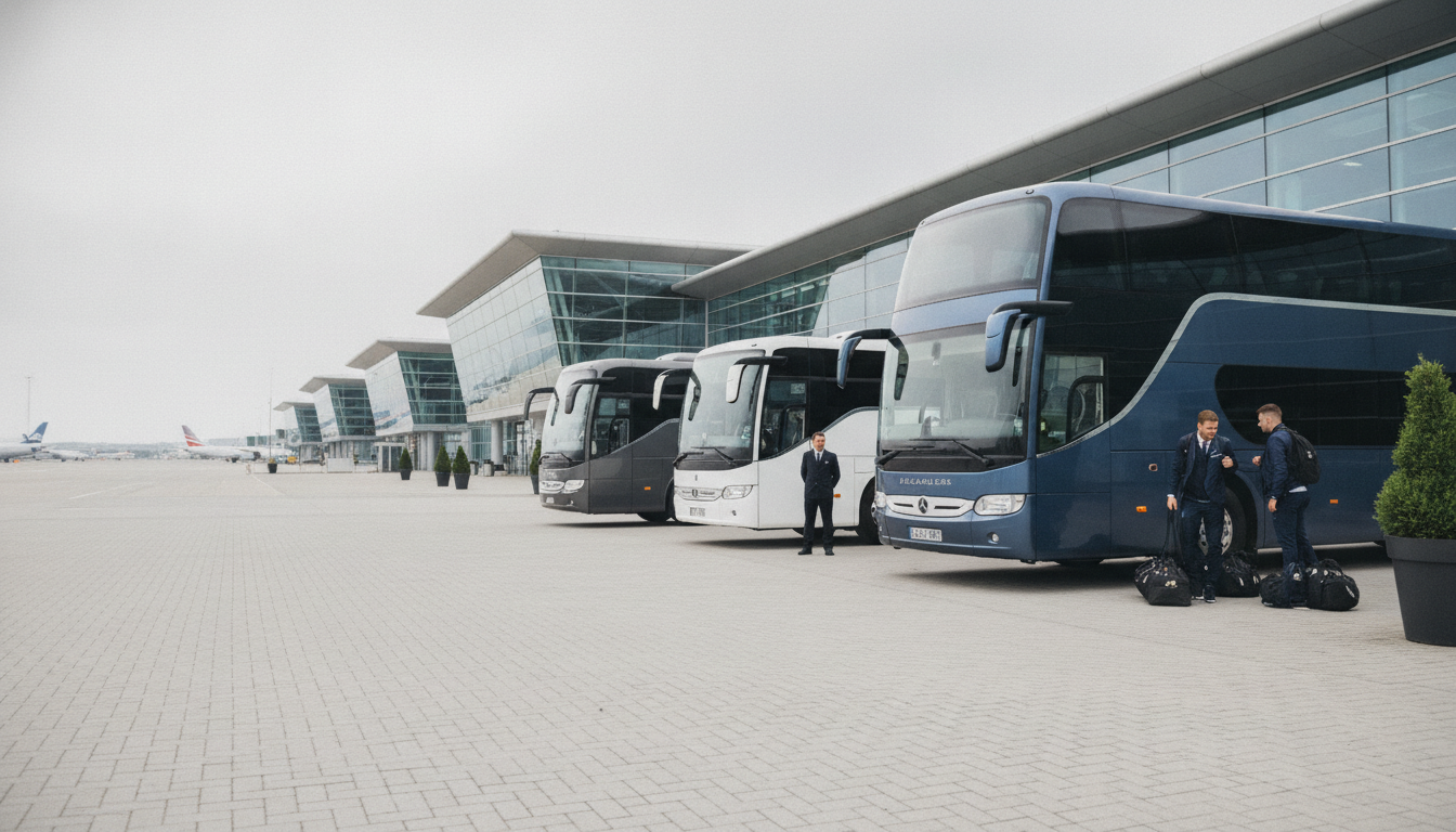 Sports Teams on Tour: Reliable Coach Transfers to Glasgow Competitions — executive coach meeting a group at Glasgow Airport